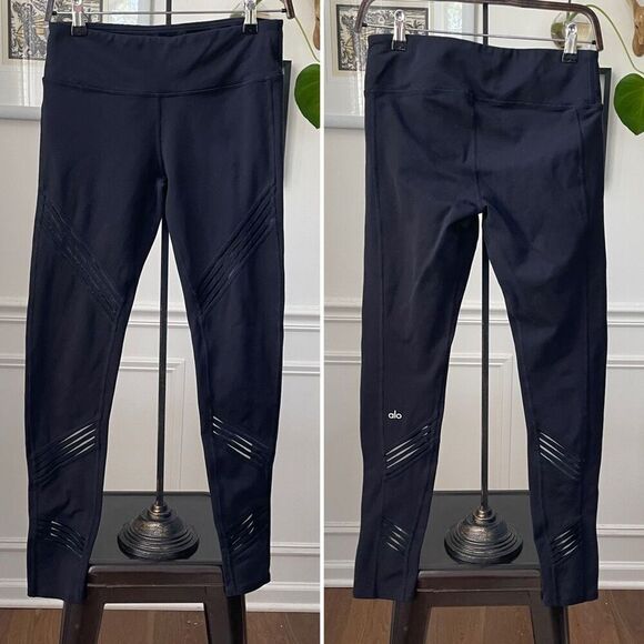 Alo Yoga Pants - Alo Yoga Black Mesh Moto Leggings M